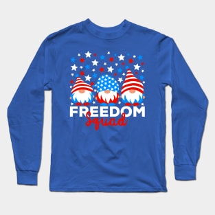 Freedom Squad Red White & Blue Gnomes Long Sleeve T-Shirt